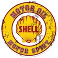 Shell Shell SHL147 28 in. Shell Motor Oil Gasoline Grunge Satin Round Metal Sign SHL147